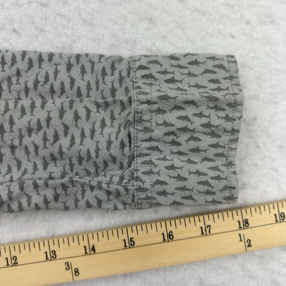 American Eagle Shirt Mens Small S Gray Shark Super Soft Button Down Long Sleeve - Picture 8 of 13